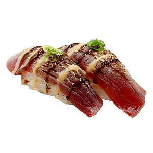 geflambeerde tonijn nigiri (tip!)